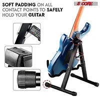 5 Core Guitar Stand A Frame Shape w Soft Foam Arm Non Slip Rubber for Acoustic Electric Bass - Gss Bpnk 1PC
