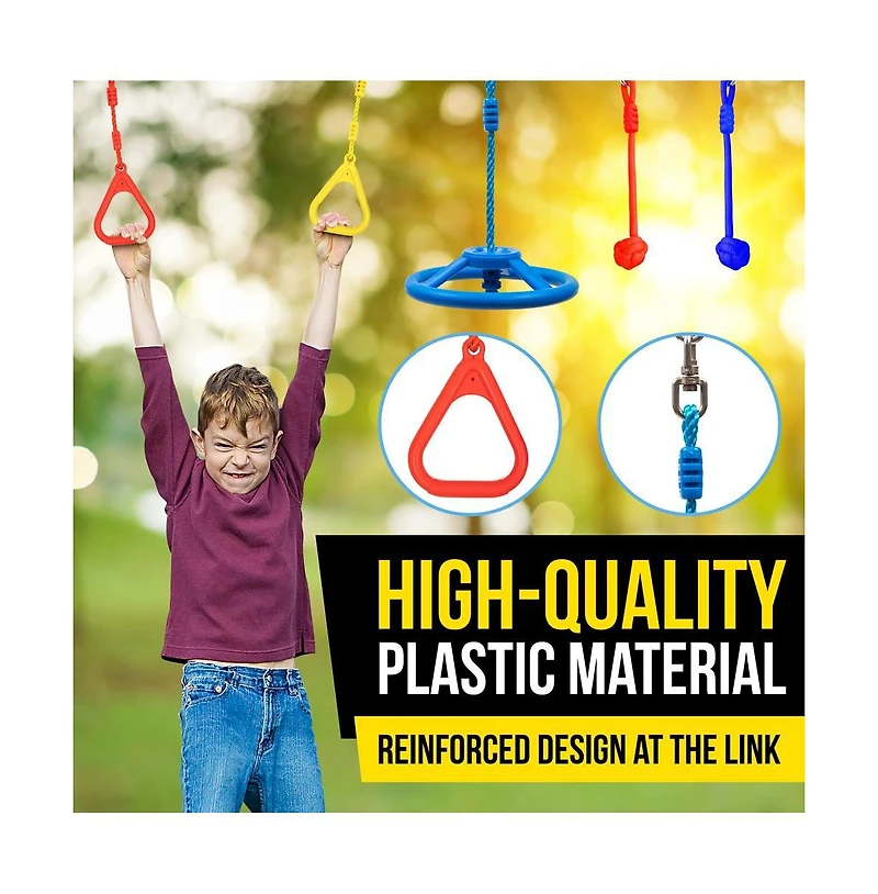 SereneLife 50 Ninja Warrior Obstacle Course Kit with 13 Accessories