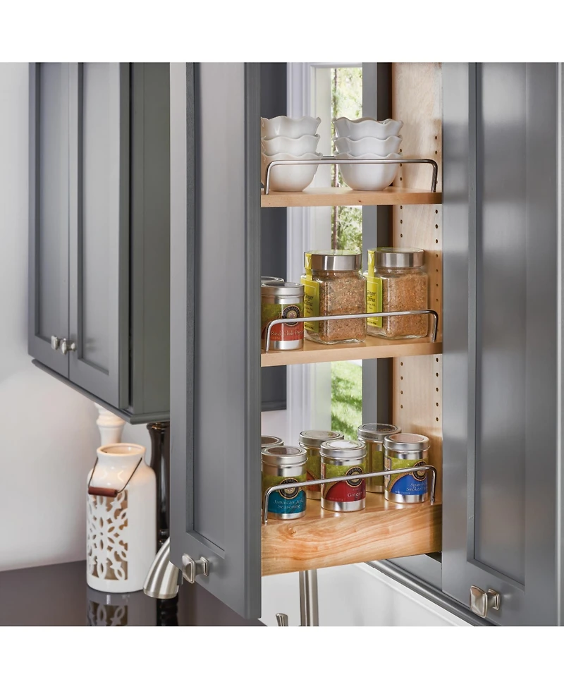Rev-a-Shelf 8" Pullout Kitchen Wall Cabinet Organizer Soft-close, 448-bbscwc-8C
