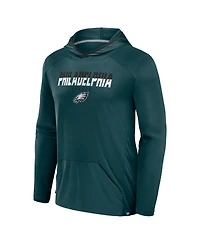 Fanatics Men's Midnight Green Philadelphia Eagles Transitional Defender Hoodie Long Sleeve T-Shirt