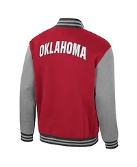 Colosseum Men's Crimson Oklahoma Sooners Ambi-Turner Full-Zip Varsity Jacket
