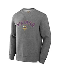 Fanatics Men's Heather Gray Minnesota Vikings Loop Terry Pullover Sweatshirt