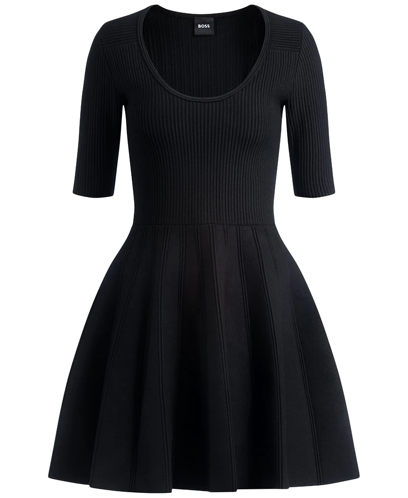 Boss by Hugo Women's Scoop-Neck Flared Dress