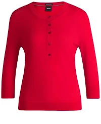 Boss by Hugo Women's Merino Wool Henley Sweater