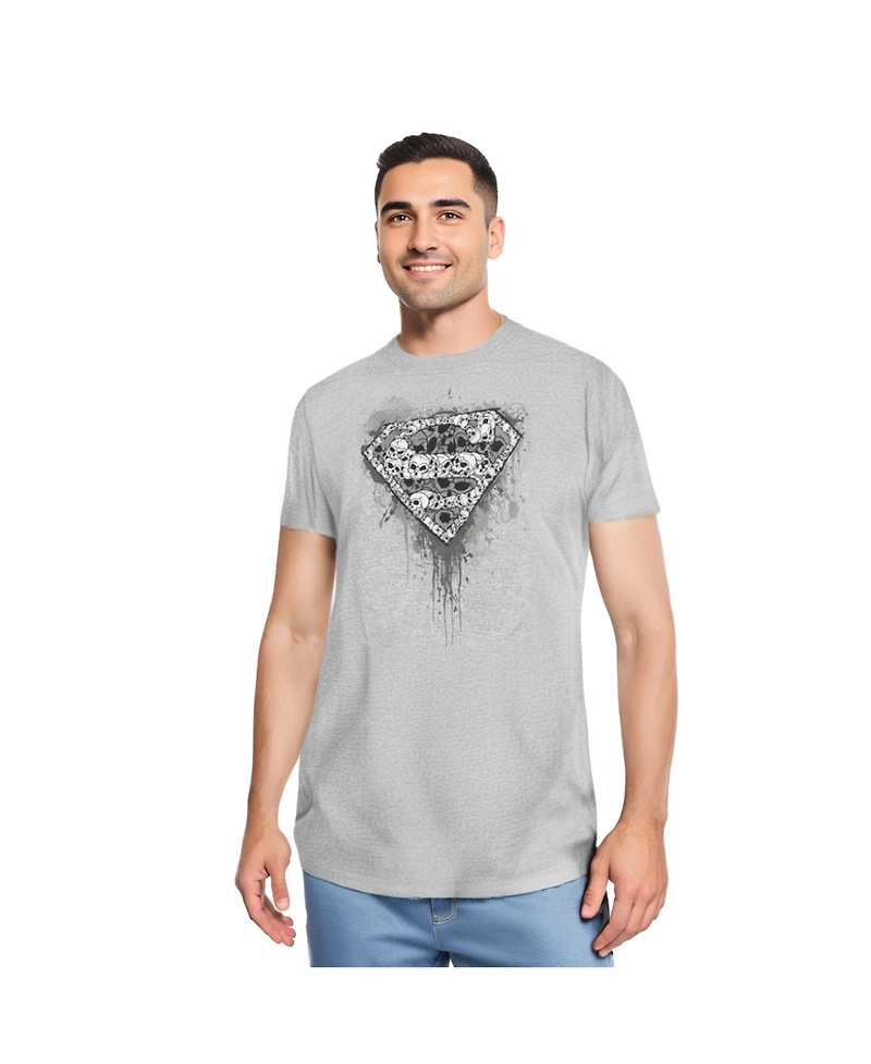 Superman Mens Many Super Skulls Short Sleeve Adult Tee / T-Shirt