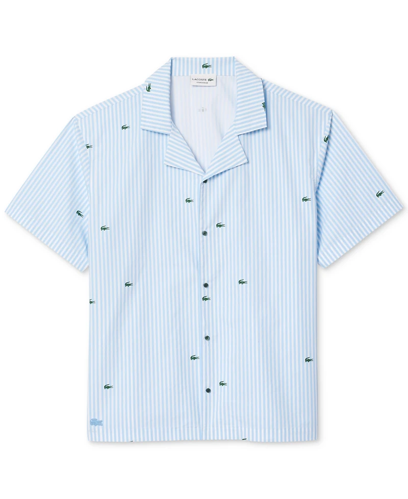 Lacoste Men's Loungewear Short Sleeve Button-Front Pajama Top