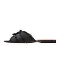 Lottie | Frayed Fabric Cross Band Sandals