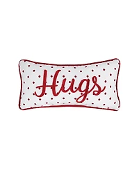 C&F Home 6" x 12" Valentine's Day "Hugs" w/ Dots Small/Petite Red Woven Accent Throw Pillow