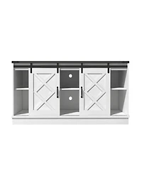 Farmhouse Tv Stand with Storage 58" Entertainment Center with Sliding Barn Door Media Tv Console with Height Adjustable Shelves for Living Room