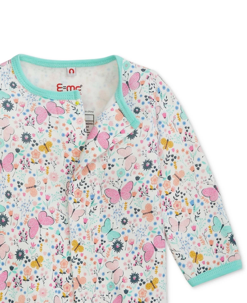 Easy = Magnetic Close Baby Cotton Footed Coverall