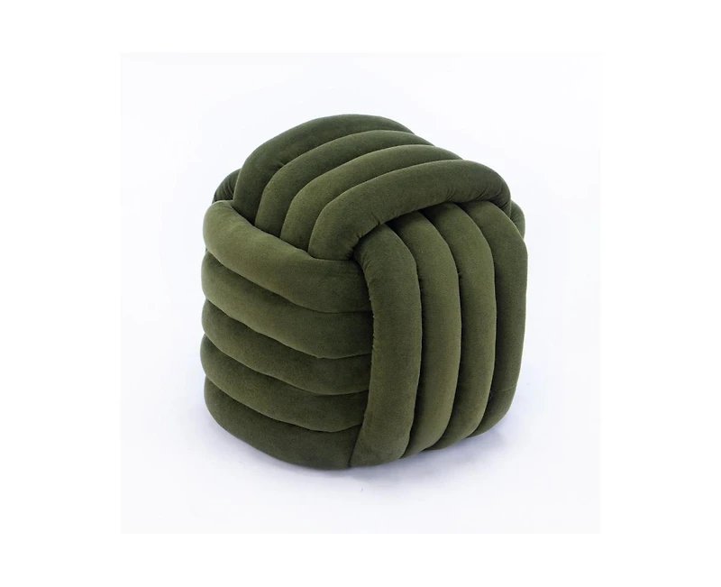 Chenille Fabric Modern Knot Design Ottoman, Comfortable Footstool for Living Room and Bedroom-The Pop Home