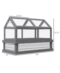 Outsunny Raised Garden Bed with Polycarbonate house,