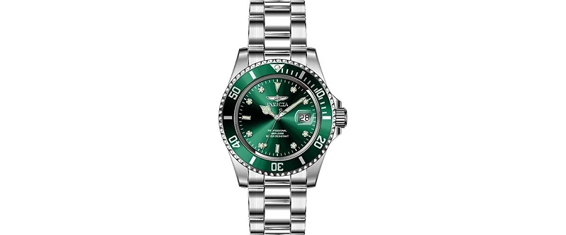 Invicta Men's 47355 Pro Diver Quartz 3 Hand Green Dial Watch