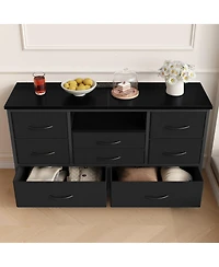 gaomon Tv Stand Dresser for Bedroom with 8 Fabric Drawer & Power Outlet