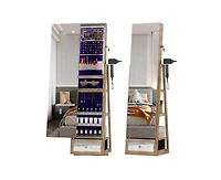 Vlsrka 360-degree Rotatable Floor Standing Full-Length Jewelry Armoire