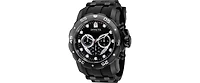 Invicta Men's 37231 Pro Diver Scuba Quartz Chronograph Black, Red Dial Watch