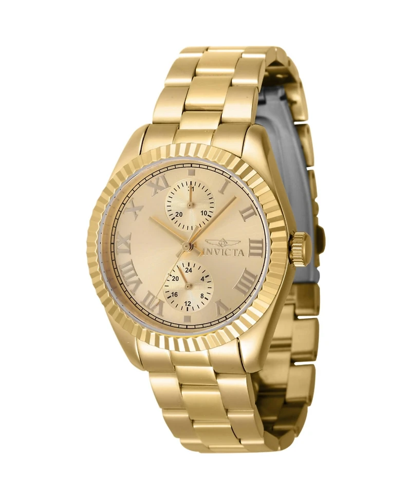 Invicta Women's 47445 Specialty Quartz Multifunction Gold Dial Watch