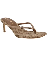Guess Women's Mayan Rhinestone Thong Kitten Heel Sandals
