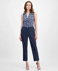 Anne Klein Women's Mid-Rise Straight-Leg Ankle Pants