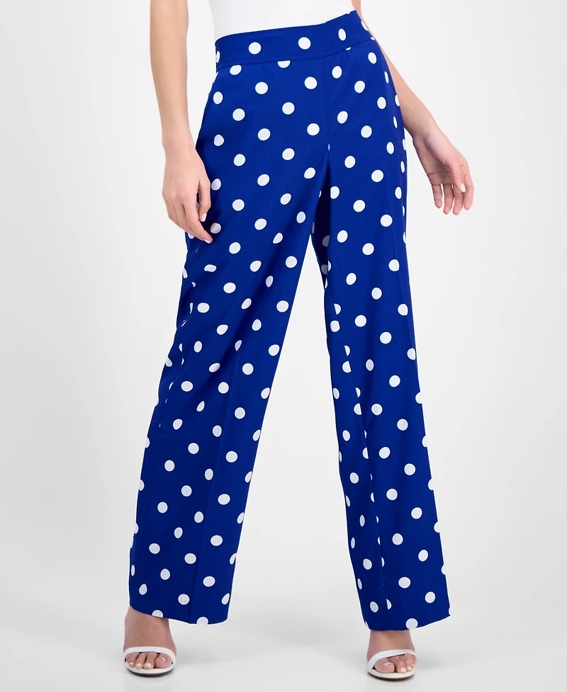 Anne Klein Women's Printed Pull-On Wide-Leg Pants