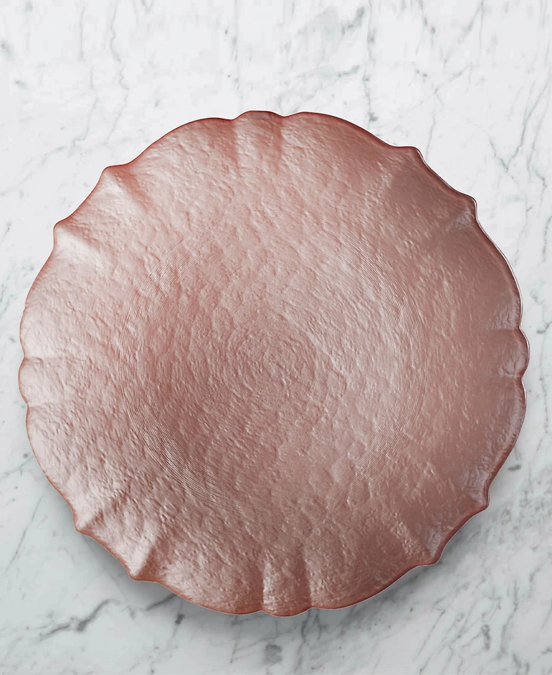 American Atelier Ice Queen Blush Charger Plates, Set of 4