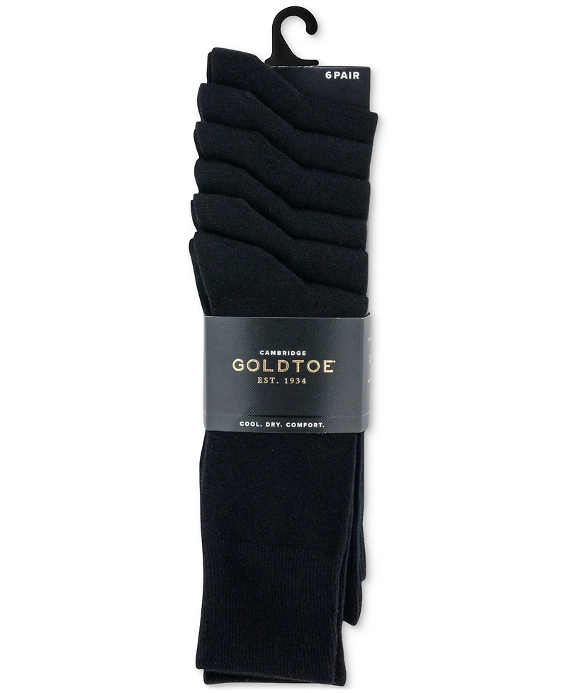 Gold Toe Men's 6-pack Cambridge Solid Crew Socks