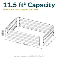 11.75" H Raised Metal Garden Bed - Galvanized Raised Garden Bed Outdoor for Vegetables and Flowers - Dark Gray