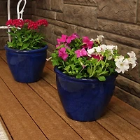 Chalet Outdoor/Indoor High-Fired Glazed Uv- and Frost-Resistant Ceramic Planters with Drainage Holes