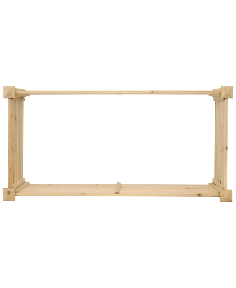 Rectangular Wood Raised Garden Bed – Outdoor Elevated Planter Box for Flower, Vegetable, and Herb Gardening - 4 x 2