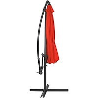 10' Offset Cantilever Patio Umbrella - Polyester Canopy and Steel Pole - Cross-Base - Burnt Orange