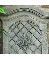 Sunnydaze Decor Rosette 31-Inch Polystone Outdoor Solar Wall Fountain - French Limestone Finish