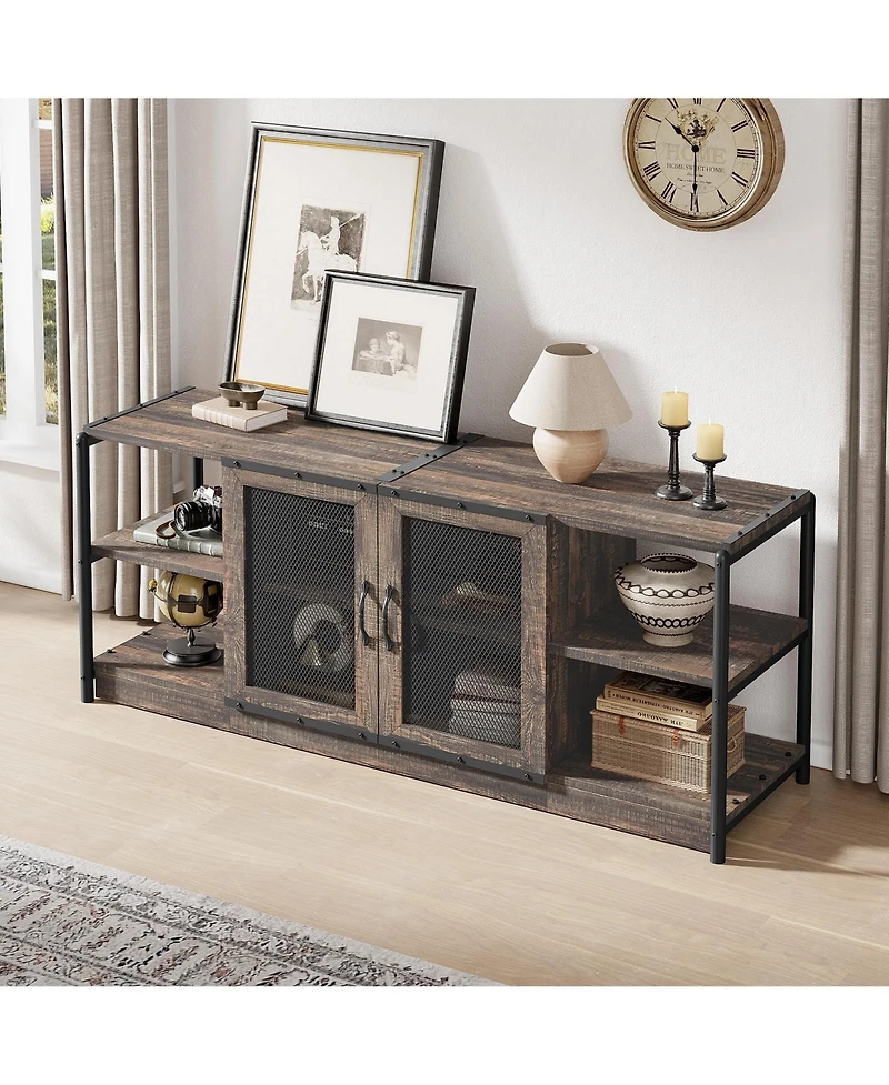 gaomon Tv Stand for 65+ Inch Tv, Industrial Tv Stand for Living Room
