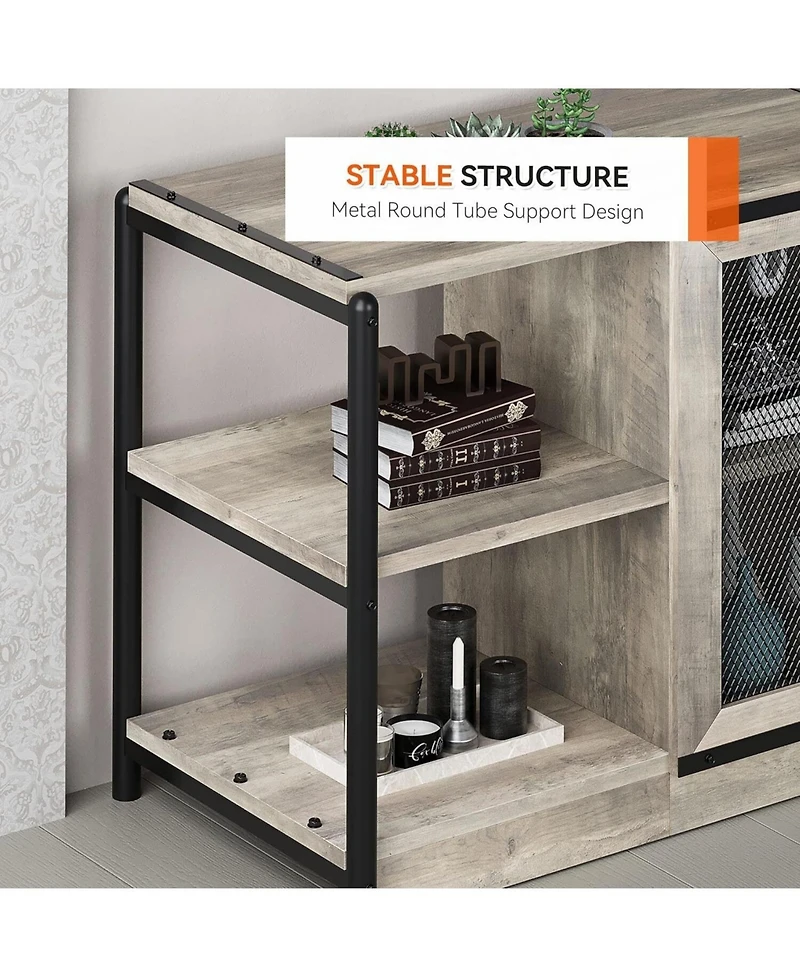 gaomon Tv Stand for 65+ Inch Tv, Industrial Entertainment Center Tv Media Console Cabinet