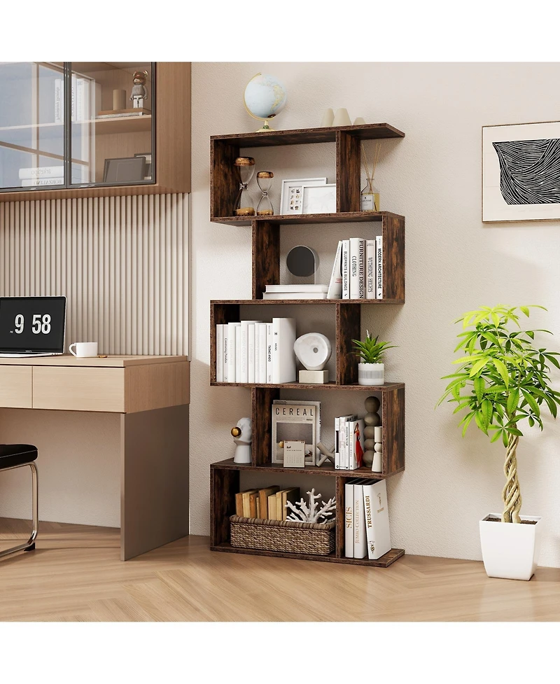 Gouun 5-Tier Bookshelf with Anti-Toppling Device for Living Room Home Office
