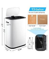 gaomon Automatic Trash Can with Lid,13 Gallon Smart Trash Can, 50L Motion Sensor Trash Can