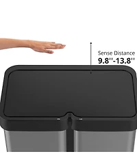 gaomon 16 Gallon Automatic Trash Can, 30L+30L Stainless Steel Dual Garbage & Recycle Bin