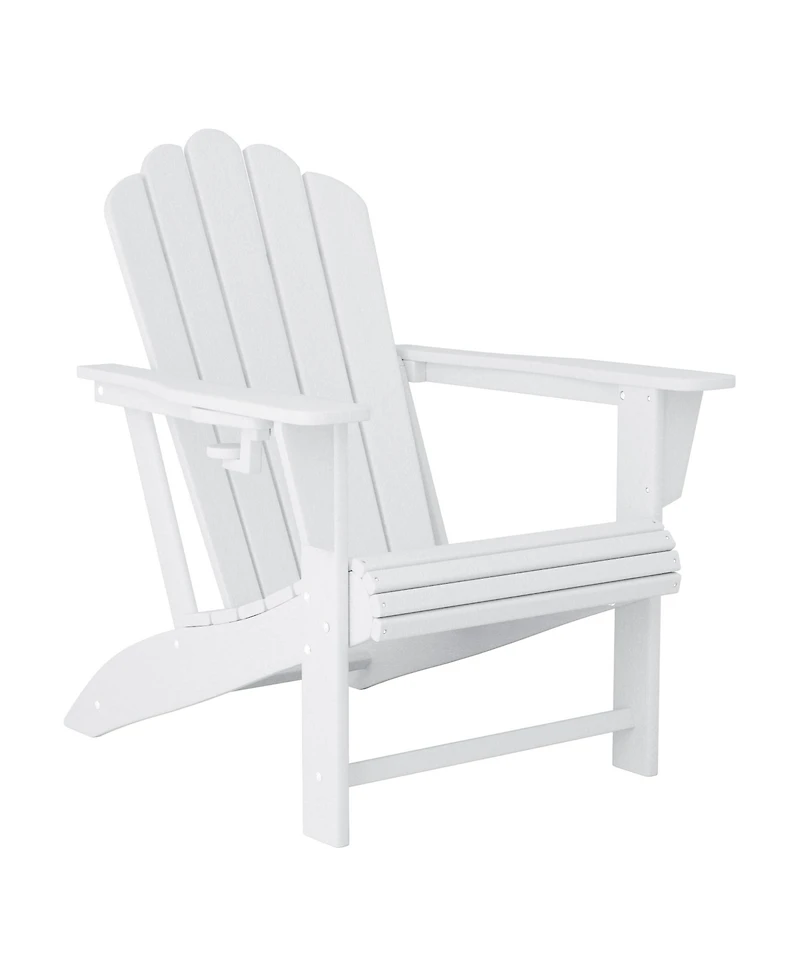 WestinTrends Outdoor Patio Hdpe Adirondack Chair With Cup Holder and Table Set