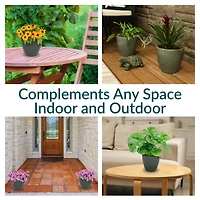 Resort High-Fired Outdoor/Indoor Glazed Uv- and Frost-Resistant Ceramic Planters with Drainage Holes - 2-Pack