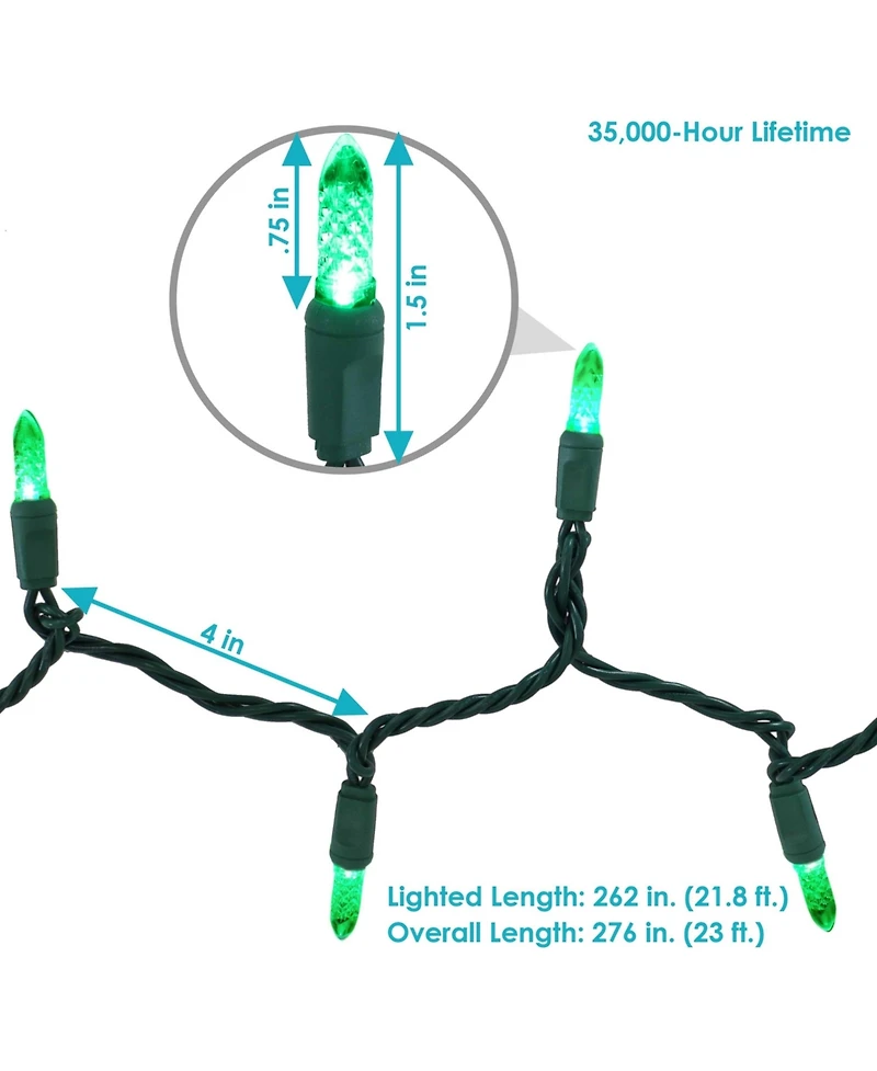 Electric Plug-In 70ct Led Indoor/Outdoor String Lights Faceted M6
