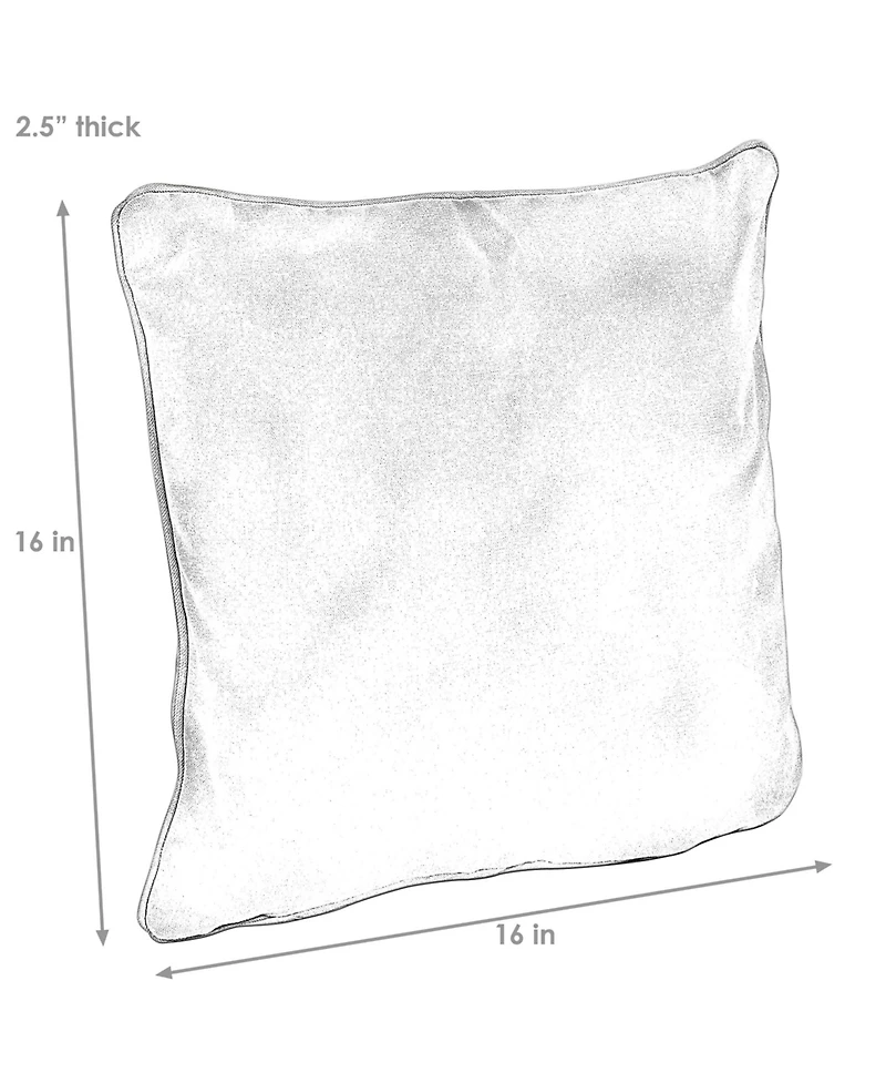 Indoor/Outdoor Square Accent Decorative Throw Pillows for Patio or Living Room Furniture - 16" 2pc