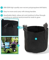 Garden Grow Bag with Handles Nonwoven Polypropylene Fabric, Black