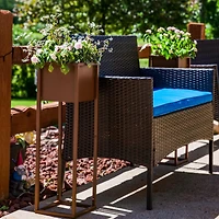 Modern Simplicity 8.25" Square Cold-Rolled Steel Outdoor Elevated Planter