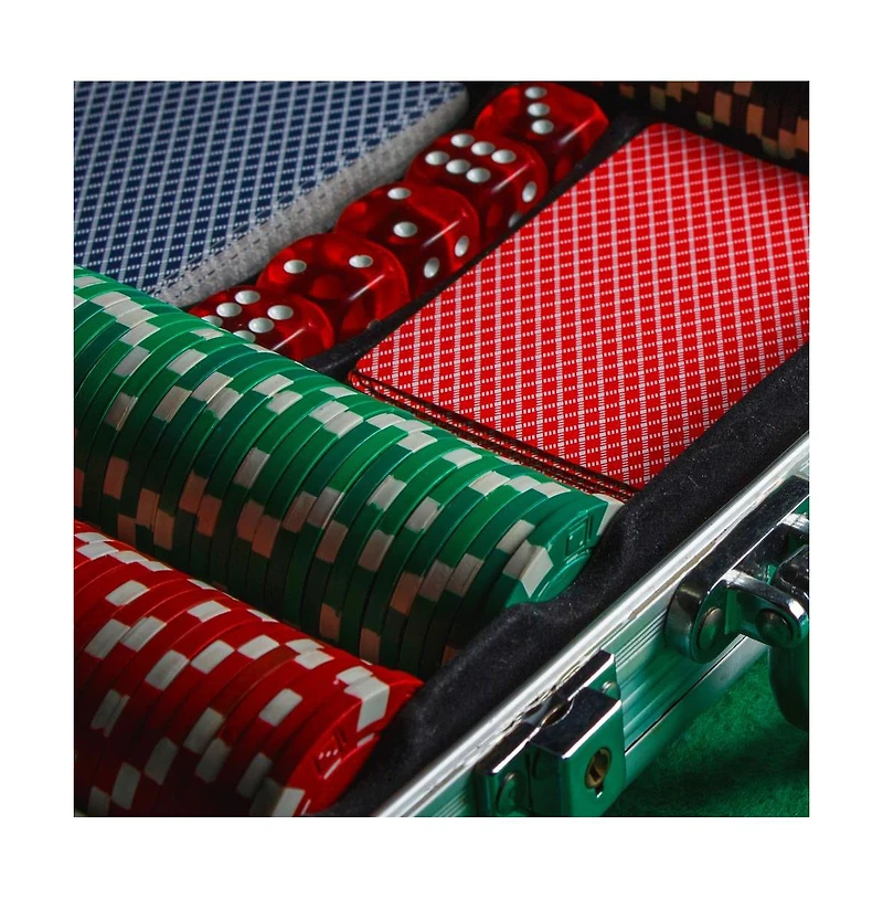 SereneLife Casino Poker Chip Set, 200 Pcs with Aluminum Carry Case