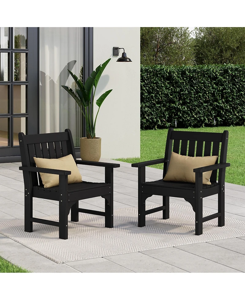 WestinTrends Outdoor Patio Hdpe Adirondack Dining Arm Chairs (Set of