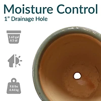 Resort High-Fired Outdoor/Indoor Glazed Uv- and Frost-Resistant Ceramic Planters with Drainage Holes