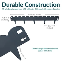 Outdoor Lawn and Garden Heavy-Duty Steel Scalloped Metal Flexible Landscape Edging Borders - 16' 5pk