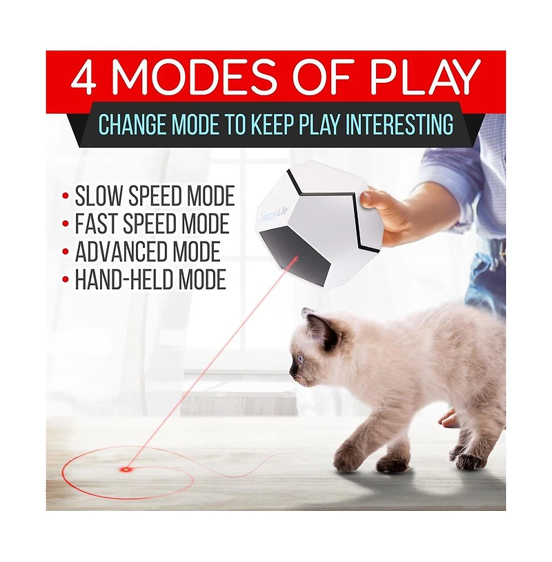 SereneLife Smart Interactive Pet Laser Toy, Handheld & Automatic Modes