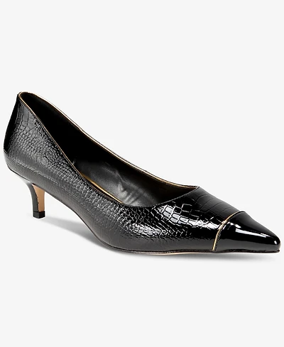 Things Ii Come Women's Jacey Luxurious Pointed-Toe Kitten Heel Pumps