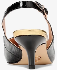 Things Ii Come Women's Julee Luxurious Pointy-Toe Slingback Kitten Heel Pump