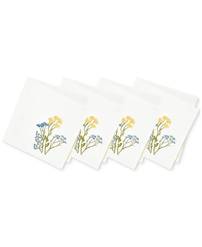 Lenox Wildflowers Border Embroidered 19" x 19" Napkin, Set of 4